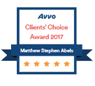 Avvo Clients' Choice Award 2017 | Matthew Stephen Abels | 5 Star